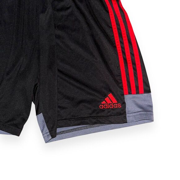 Adidas Vintage Rare Silky Soccer Shorts Sports Black Red Medium - Picture 9 of 12